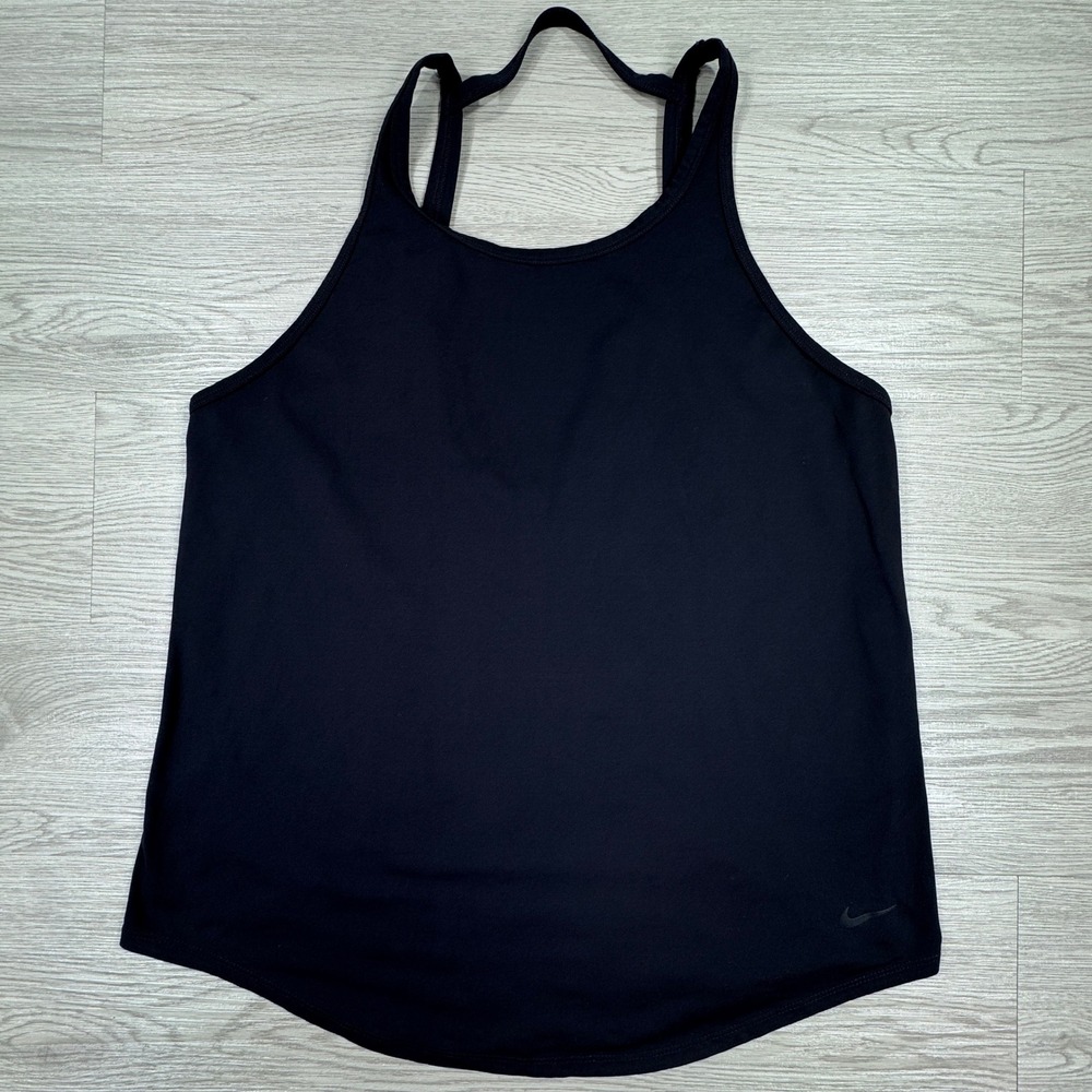 Nike Womens Tank Top Dri-FIT Yoga Training Black Medium Racerback Activewear